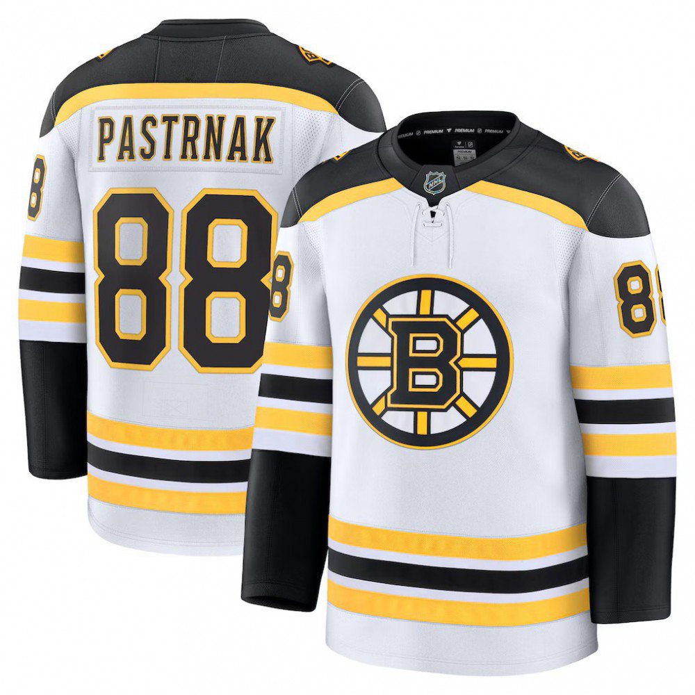David Pastrnak Boston Bruins White Away Premium Jersey-Pro Kit Vault | Brand New 26/27 Sports Jerseys
